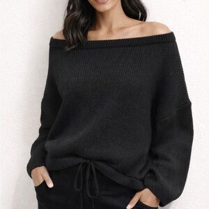 Dazy Elegant Black Off-the-Shoulder Sweater size M